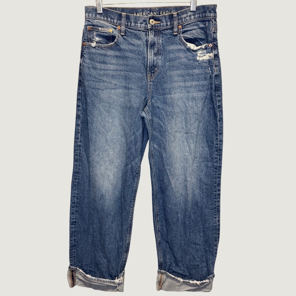 1972 | American Eagle High Waisted Wide Leg Relaxed Baggy Jeans Blue Women 8